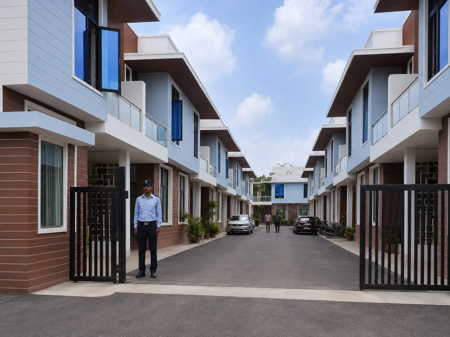 Green Villa 2 gated entry with security cabin — Sector 16B, Noida Extension
